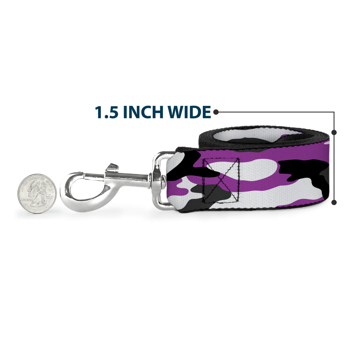 Dog Leash - Camo Purple/Black/Gray/White - Buckle-Down - Flyclothing LLC