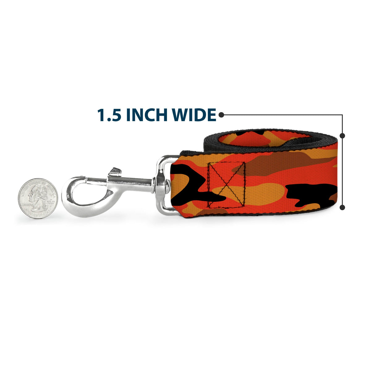 Dog Leash - Camo Oranges/Black