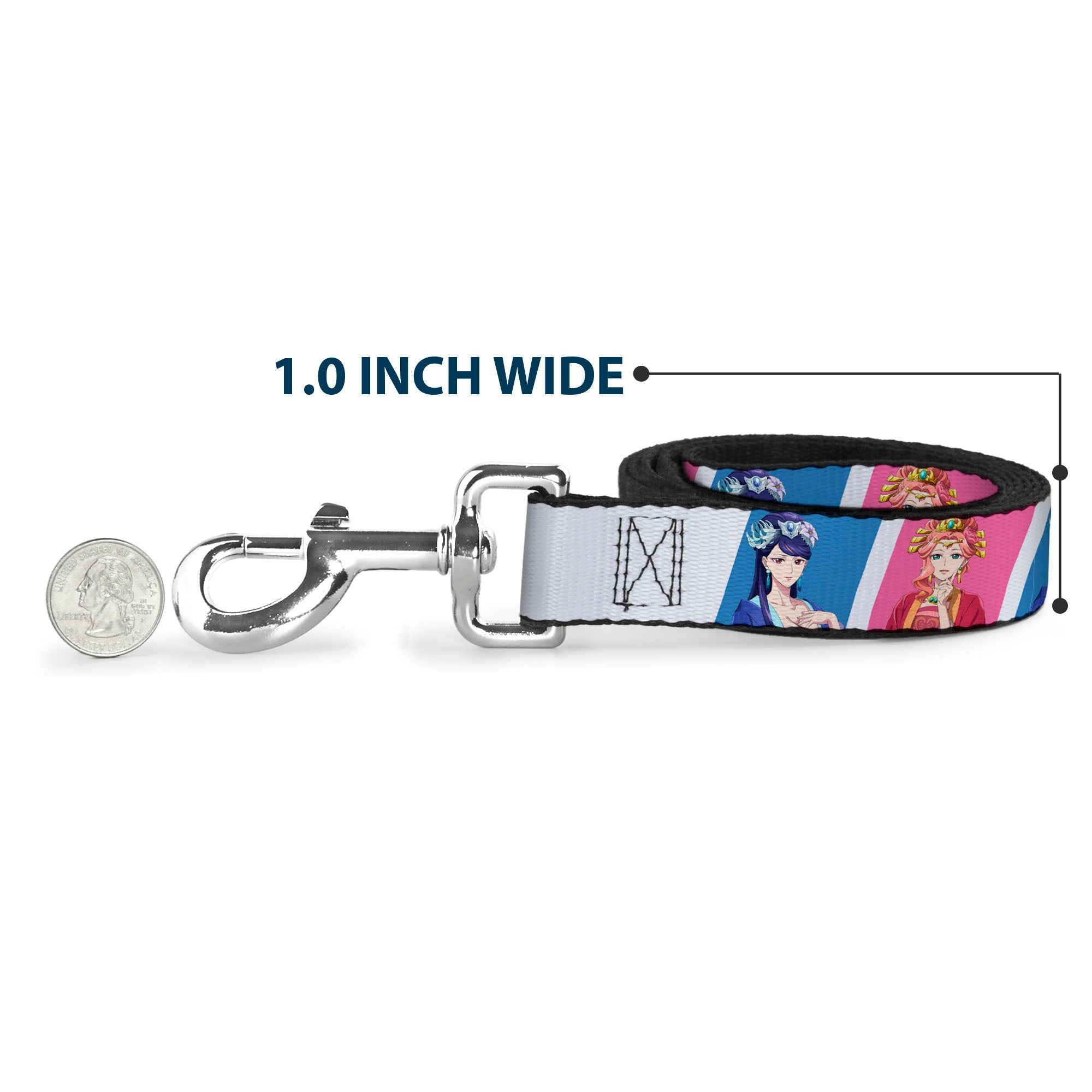 Dog Leash - The Apothecary Diaries Gyokuyo and Lihua Pose Blocks White/Pink/Blue