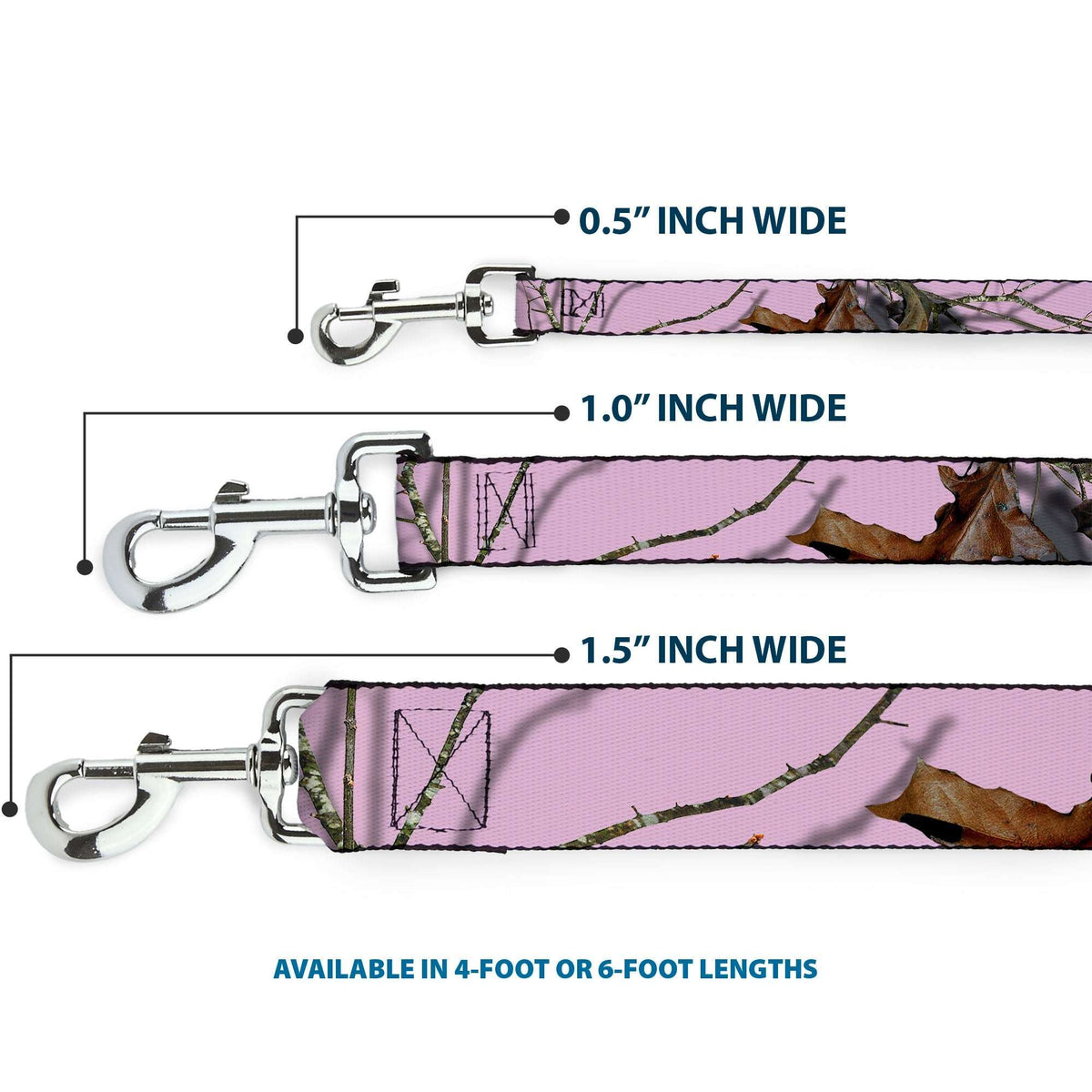 Dog Leash - Mossy Oak Country Roots Camo Baby Pink