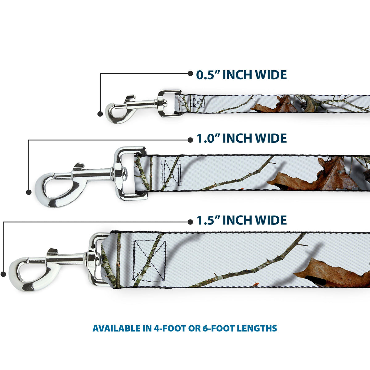 Dog Leash - Mossy Oak Country Roots Snowdrift Camo White