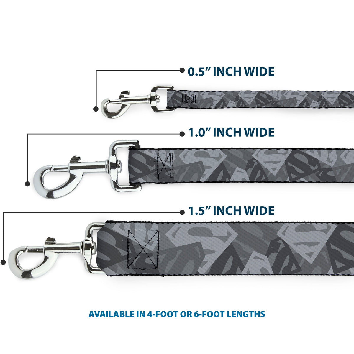 Dog Leash - Superman Shield Camouflage Grays