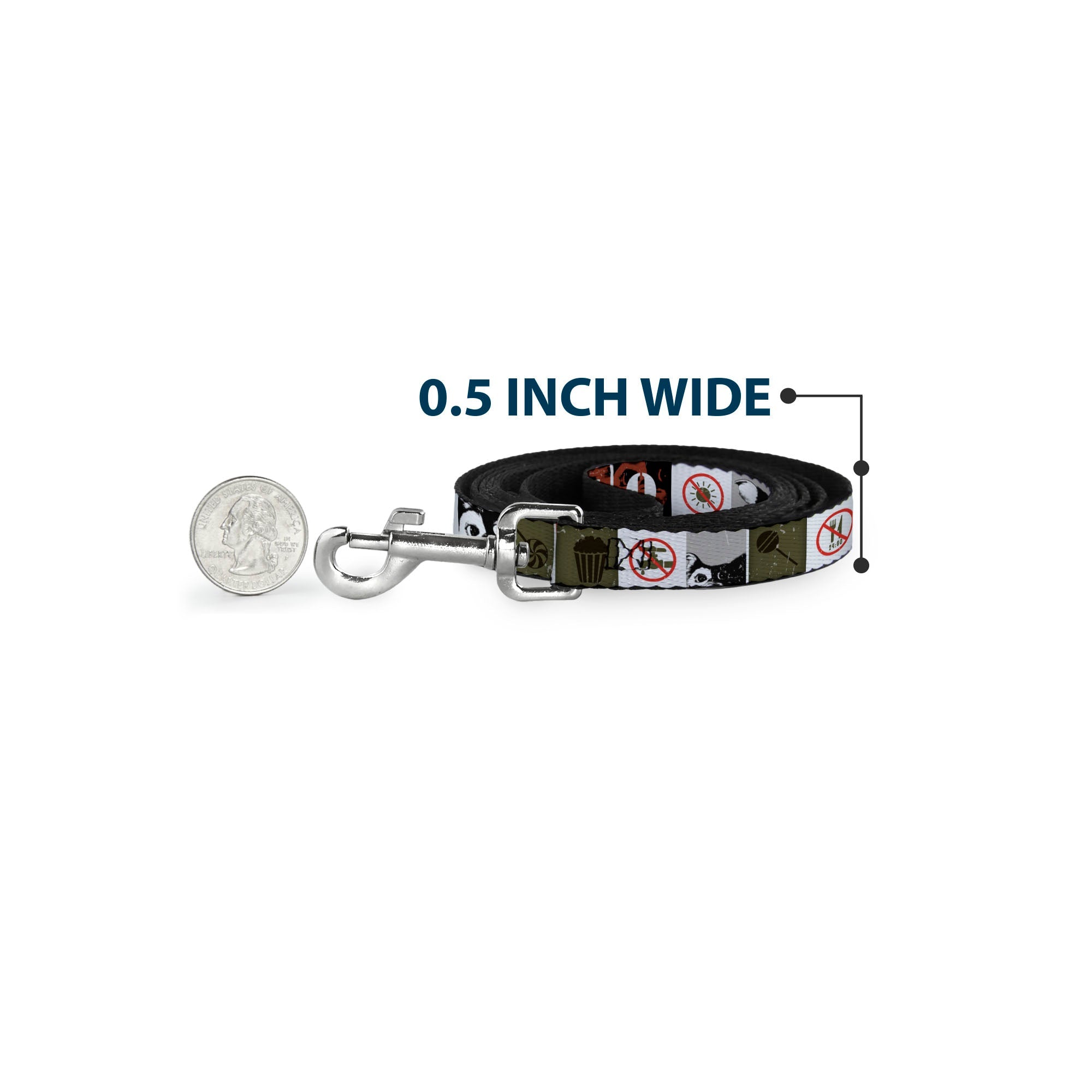 Dog Leash - Gremlins GIZMO Poses/Rules Blocks Red/Greens/Grays/White