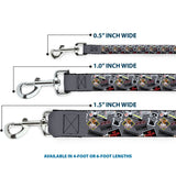 Dog Leash - Gremlins Gizmo Pose and Rules Collage Gray