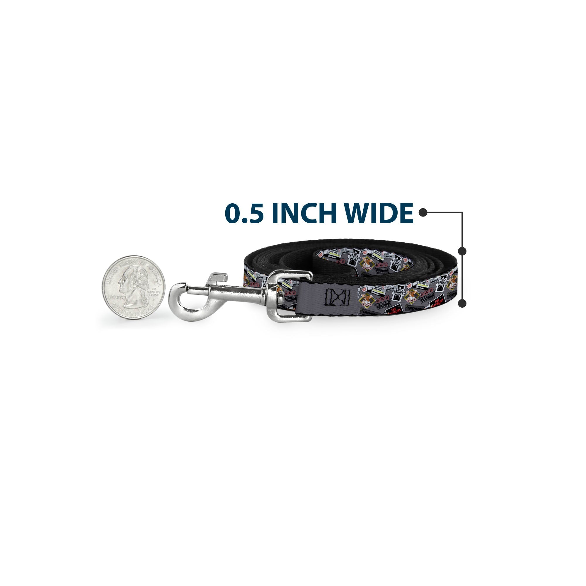 Dog Leash - Gremlins Gizmo Pose and Rules Collage Gray