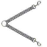 Dog Leash Splitter - Diagonal Handlebar Mustaches White/Black