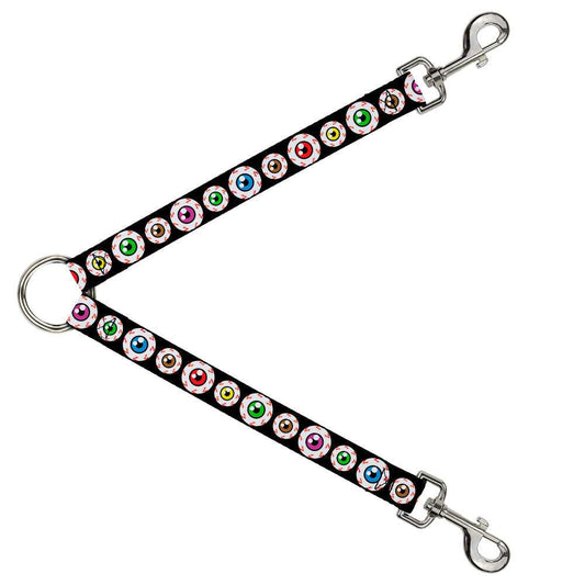 Dog Leash Splitter - Eyeballs Black/Multi Color - Buckle-Down - Flyclothing LLC