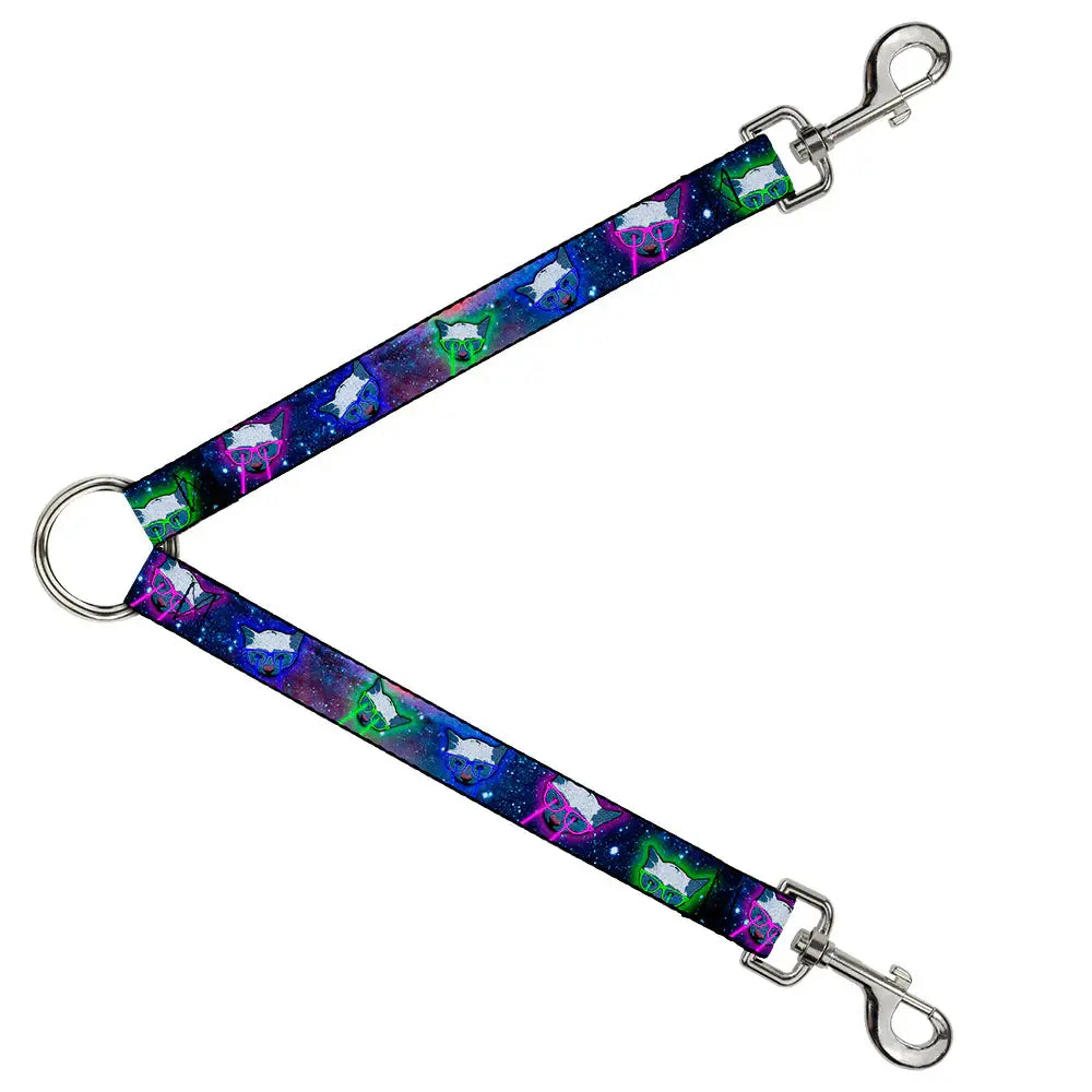 Dog Leash Splitter - Laser Eye Cats in Space - Buckle-Down - Flyclothing LLC