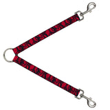 Dog Leash Splitter - Peace Dots Black/Fuchsia