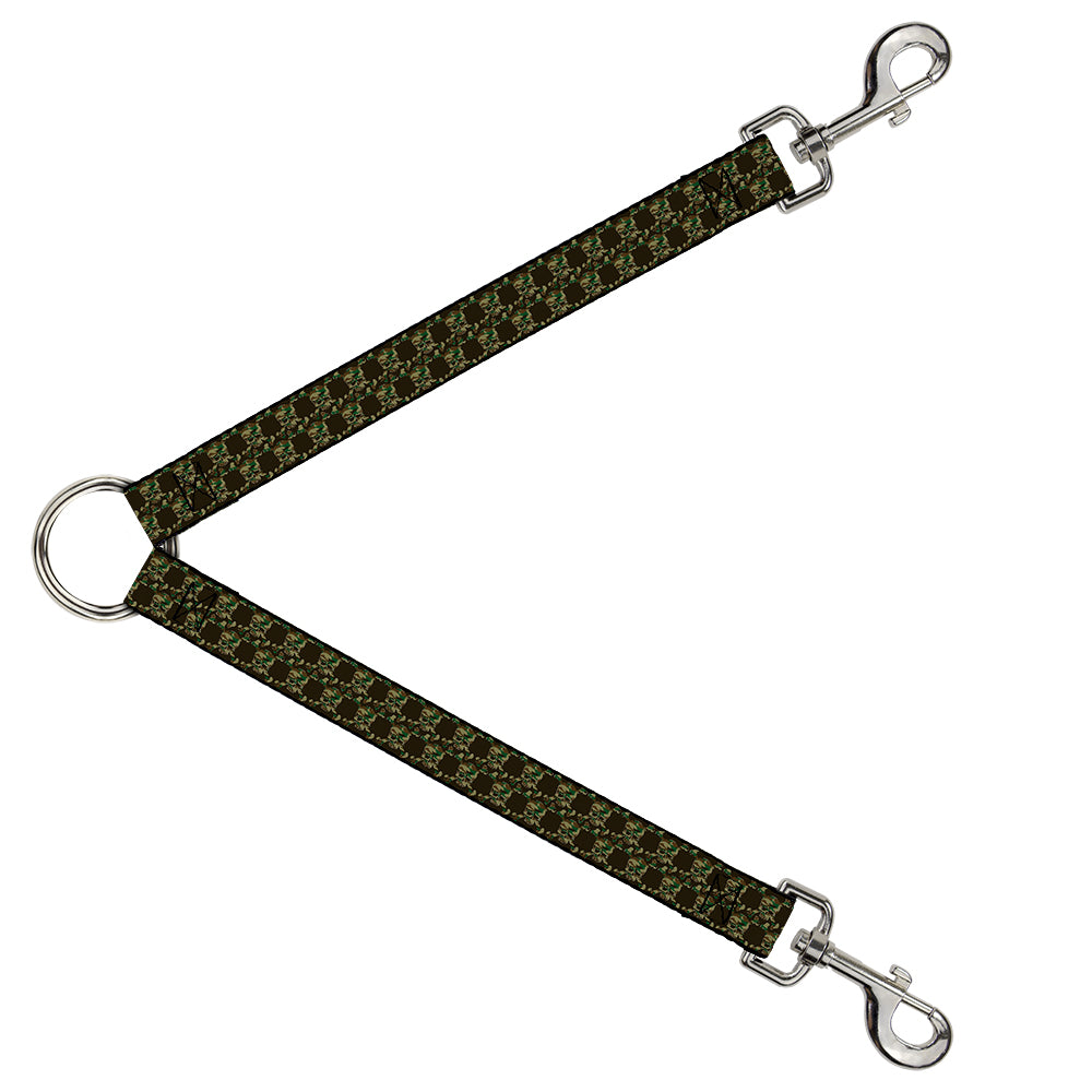 Dog Leash Splitter - Top Skulls Black/Camo Olive - Buckle-Down - Flyclothing LLC