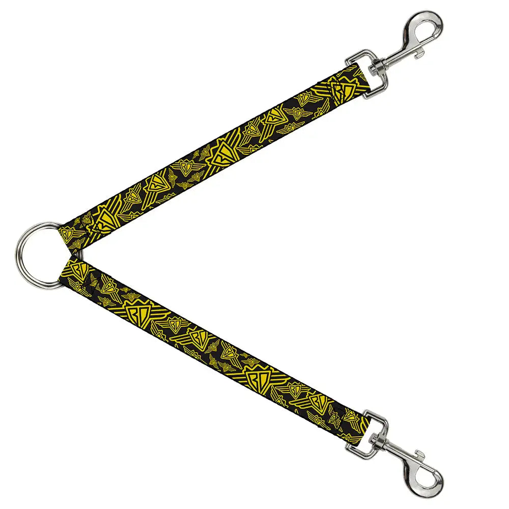Dog Leash Splitter - BD Logo Scattered Black/Yellow - Buckle-Down - Flyclothing LLC