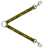 Dog Leash Splitter - BD Logo Scattered Black/Yellow