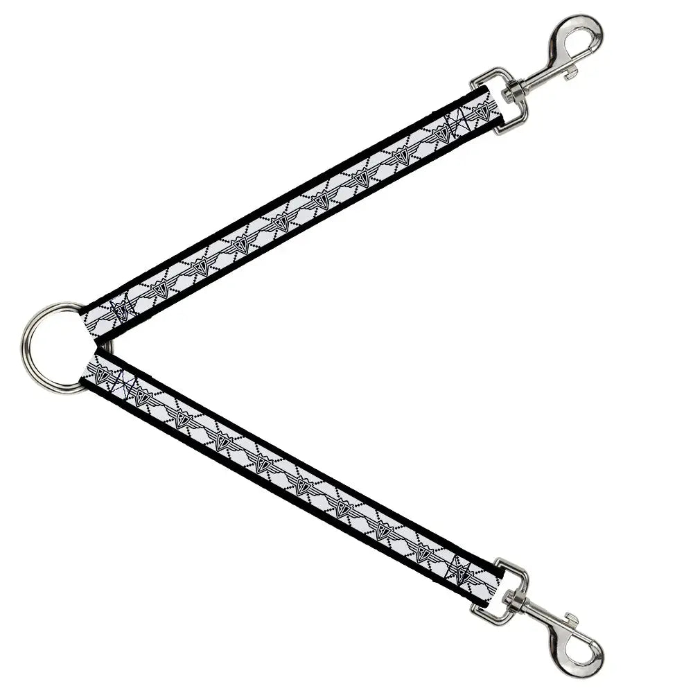 Dog Leash Splitter - BD Monogram2 White/Black - Buckle-Down - Flyclothing LLC
