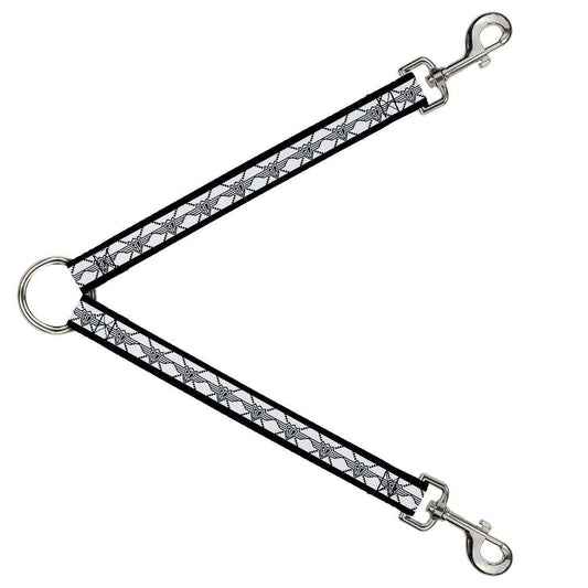 Dog Leash Splitter - BD Monogram2 White/Black - Buckle-Down - Flyclothing LLC