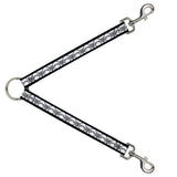 Dog Leash Splitter - BD Monogram2 White/Black