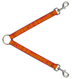 Dog Leash Splitter - BUCKLE-DOWN Shapes Red/Orange