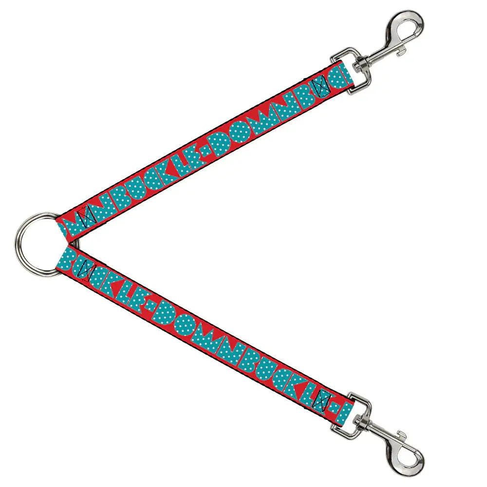 Dog Leash Splitter - BUCKLE-DOWN Shapes Red/Dot Turquoise/White - Buckle-Down - Flyclothing LLC