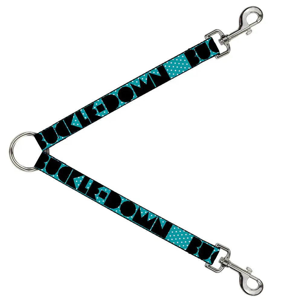 Dog Leash Splitter - BUCKLE-DOWN Shapes Dot Turquoise/White/Black - Buckle-Down - Flyclothing LLC