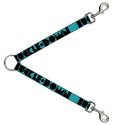Dog Leash Splitter - BUCKLE-DOWN Shapes Dot Turquoise/White/Black - Buckle-Down - Flyclothing LLC