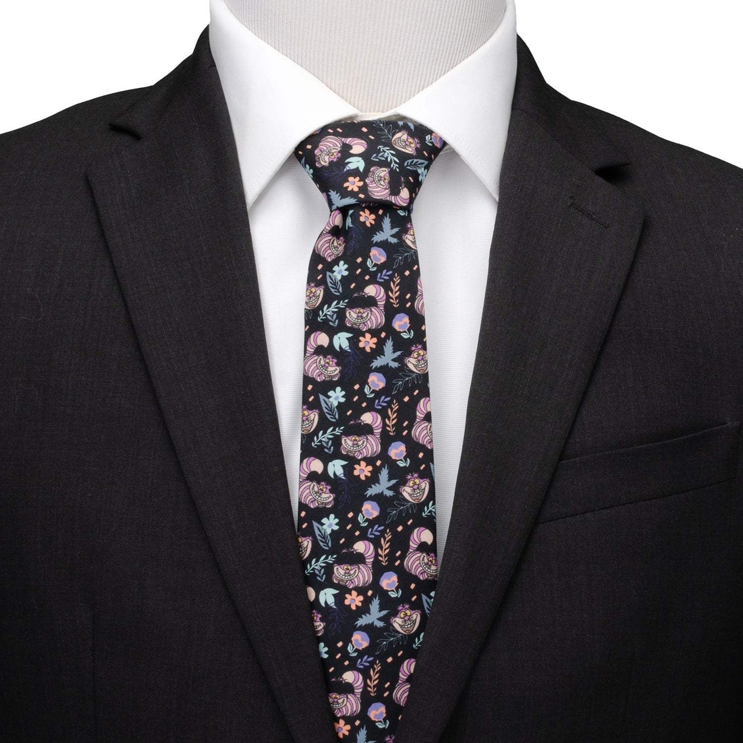 Disney Alice in Wonderland Cheshire Cat Black Men's Tie - Cufflinks.com - Flyclothing LLC
