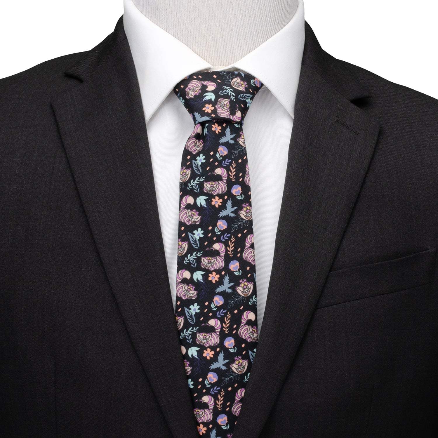 Disney Alice in Wonderland Cheshire Cat Black Men's Tie - Cufflinks.com - Flyclothing LLC