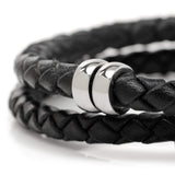 Disney Mickey Silhouette Black Double Wrapped Leather Bracelet - Cufflinks.com - Flyclothing LLC