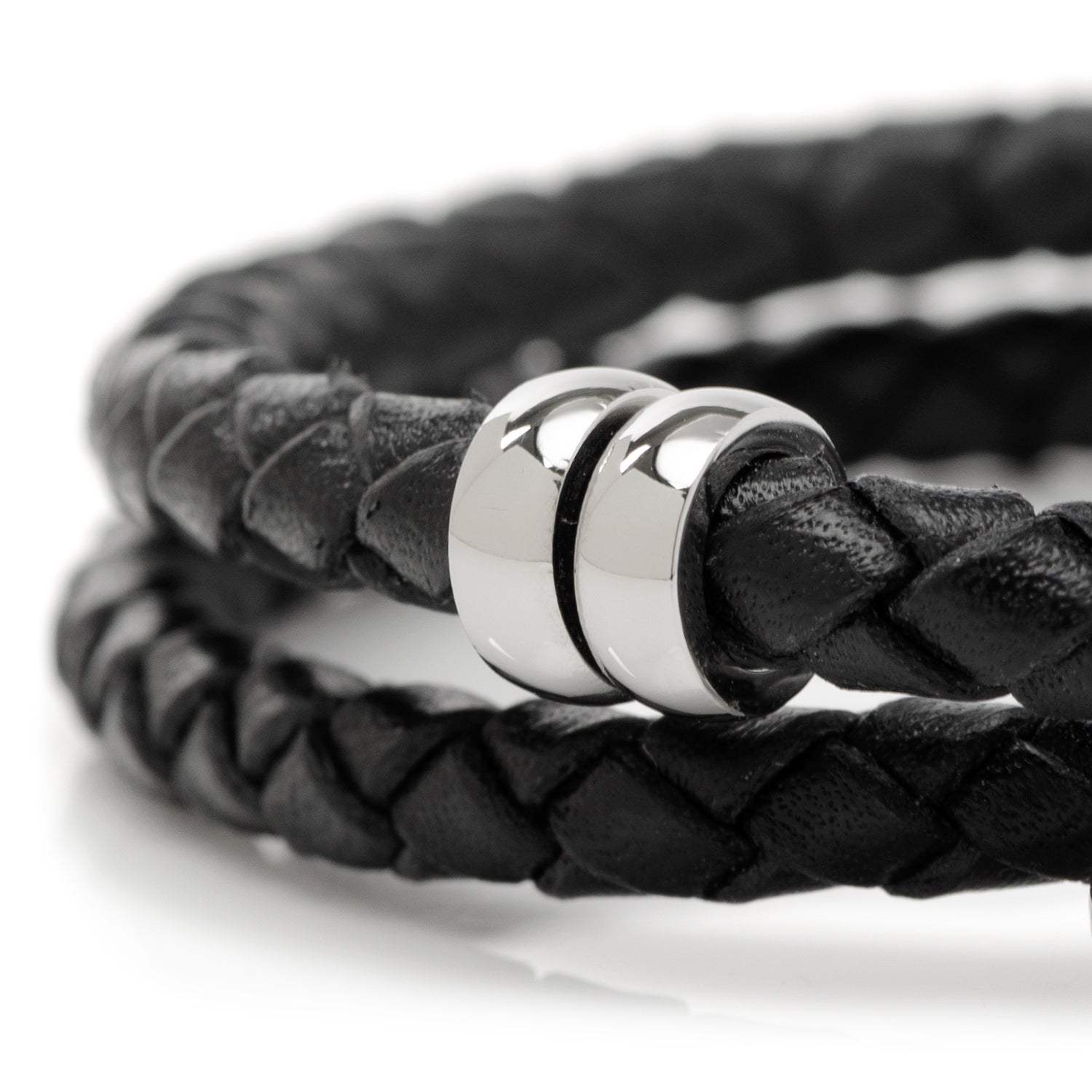 Disney Mickey Silhouette Black Double Wrapped Leather Bracelet - Cufflinks.com - Flyclothing LLC