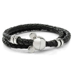Disney Mickey Silhouette Black Double Wrapped Leather Bracelet