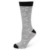 Disney Donald Duck Patterned Gray Socks and Mickey Mouse Blue Lapel Pin Gift Set