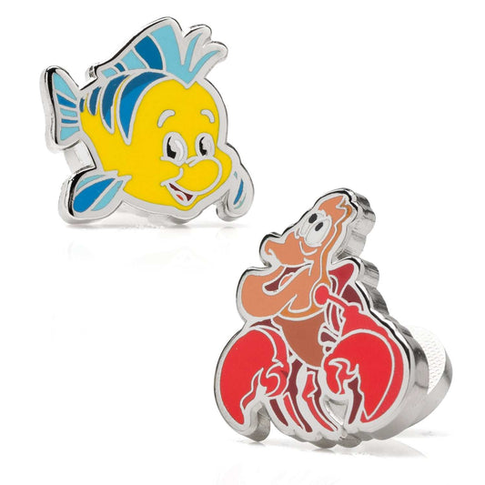 Disney The Little Mermaid Flounder & Sebastian Cufflinks - Cufflinks.com - Flyclothing LLC