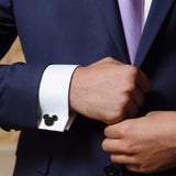 Disney Mickey Mouse Stainless Steel Black Pave Crystal Cufflinks - Cufflinks.com - Flyclothing LLC