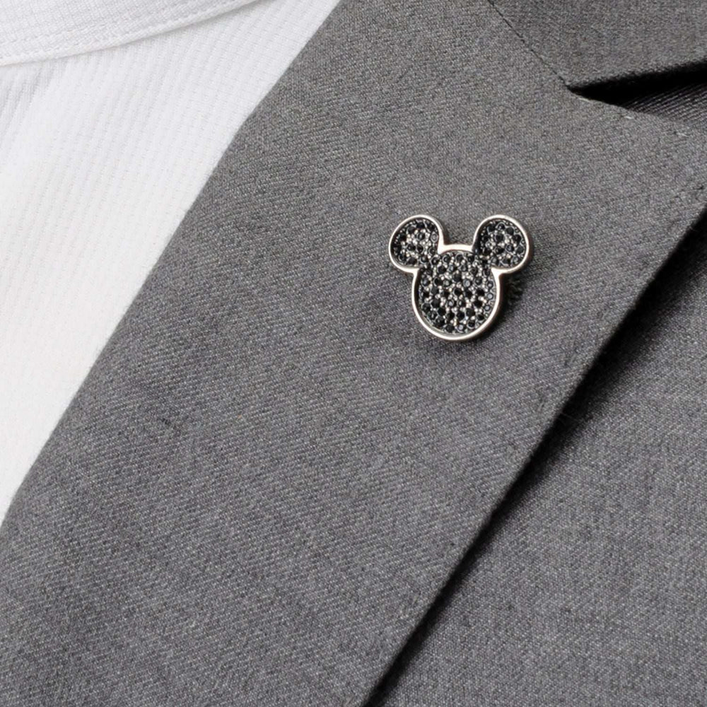 Disney Mickey Mouse Black Pave Crystal Lapel Pin - Cufflinks.com - Flyclothing LLC