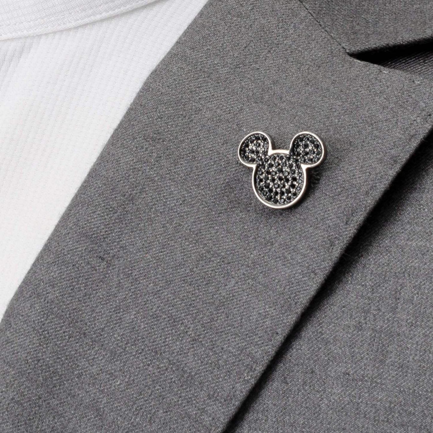 Disney Mickey Mouse Black Pave Crystal Lapel Pin - Cufflinks.com - Flyclothing LLC