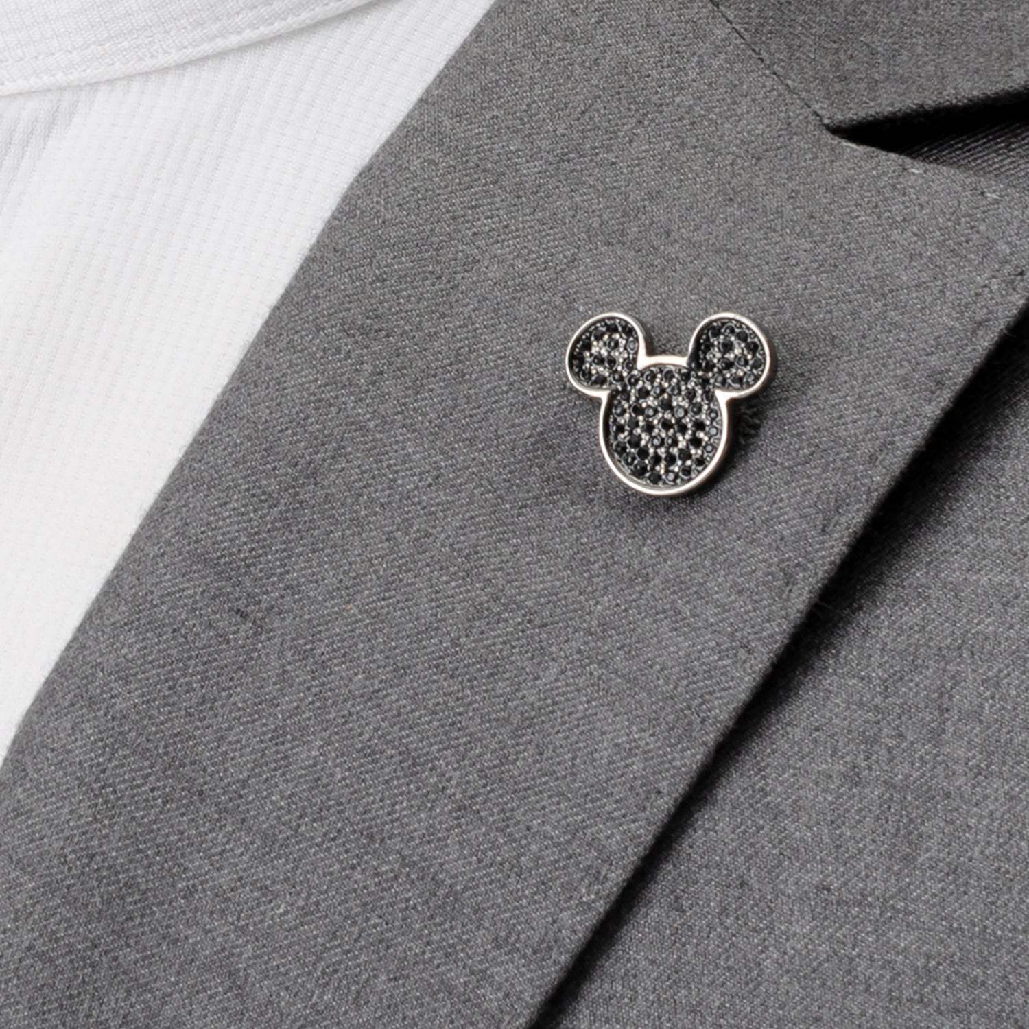 Disney Mickey Mouse Black Pave Crystal Lapel Pin - Cufflinks.com - Flyclothing LLC
