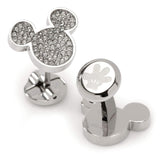 Disney Mickey Mouse Stainless Steel White Pave Crystal Cufflinks - Cufflinks.com - Flyclothing LLC