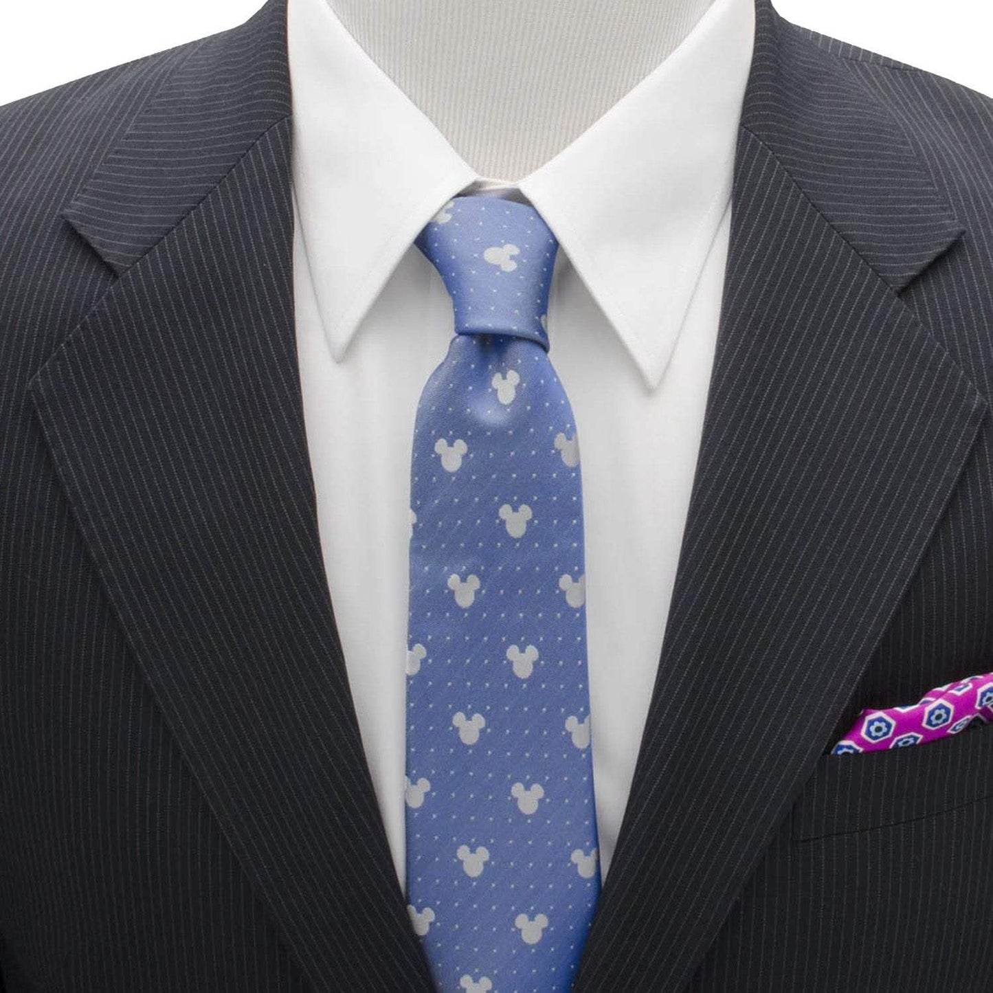 Disney Mickey Mouse Blue Pin Dot Men's Tie - Cufflinks.com - Flyclothing LLC
