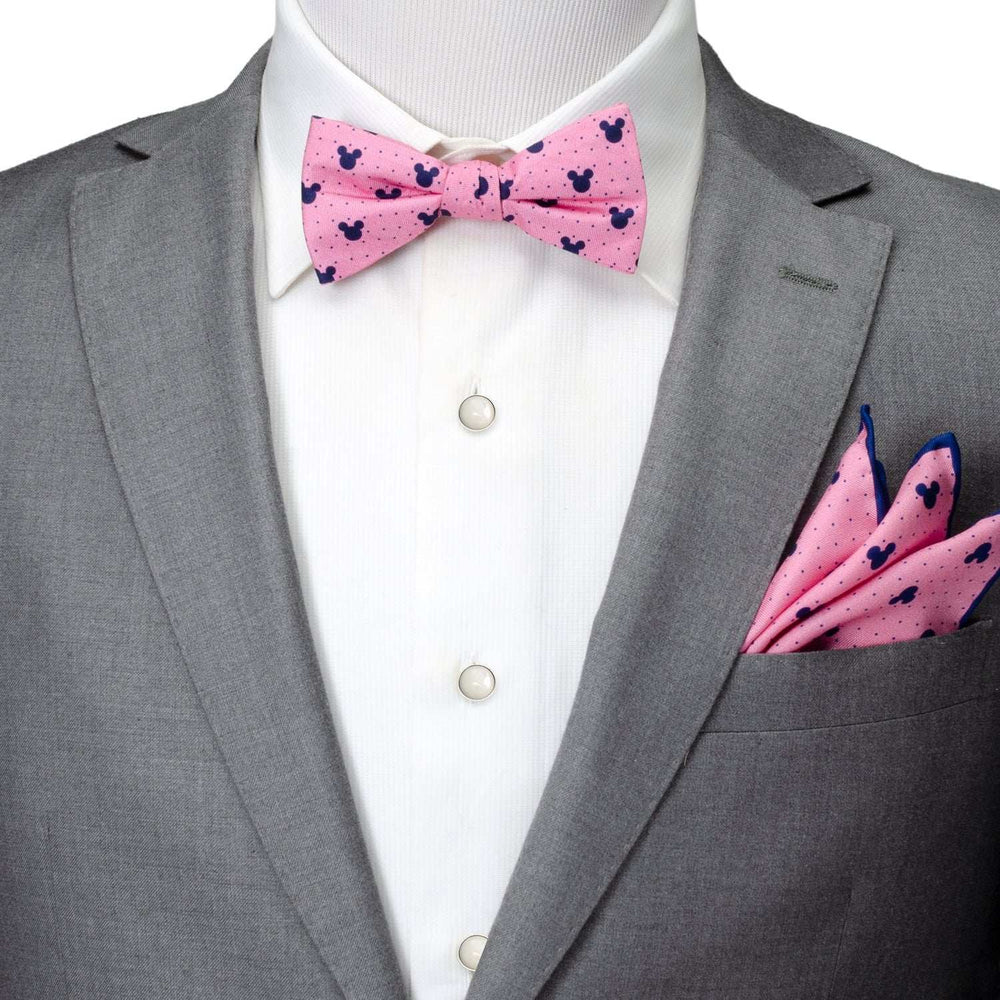 Disney Mickey Mouse Pink Dot Silhouette Pre-Tied Bow Tie - Cufflinks.com - Flyclothing LLC