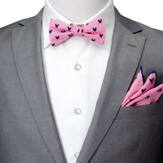 Disney Mickey Mouse Pink Dot Silhouette Pre-Tied Bow Tie