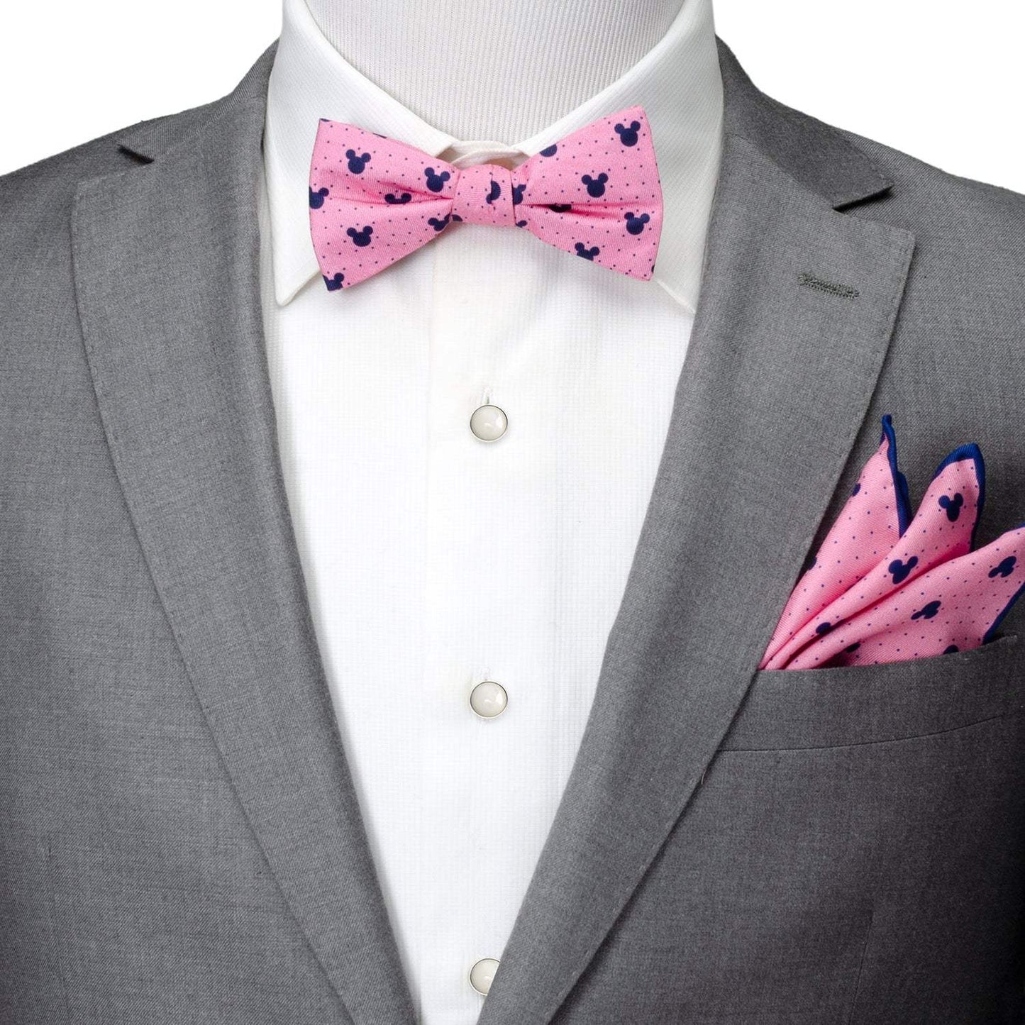 Disney Mickey Mouse Pink Dot Silhouette Pre-Tied Bow Tie - Cufflinks.com - Flyclothing LLC