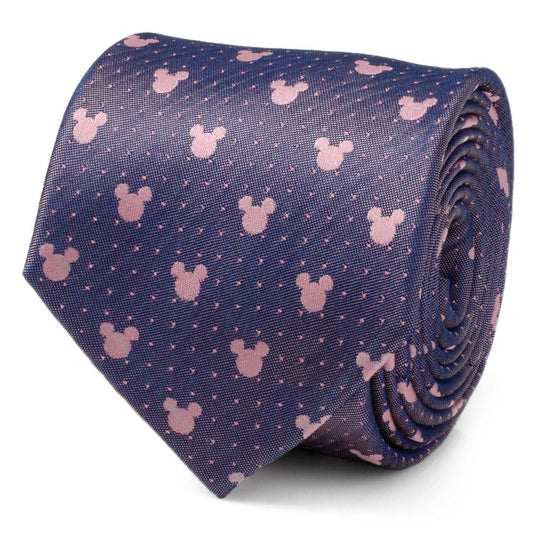 Disney Mickey Mouse Purple and Pink Dot Silhouette Tie - Cufflinks.com - Flyclothing LLC