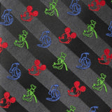 Disney Mickey and Friends Multi Black Stripe Men's Tie - Cufflinks.com - Flyclothing LLC