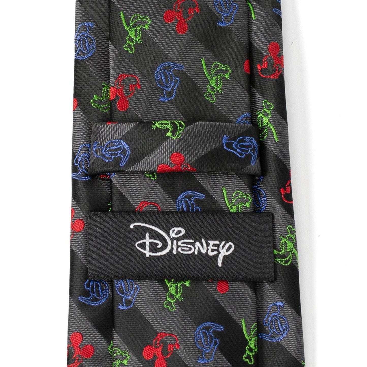 Disney Mickey and Friends Multi Black Stripe Men's Tie - Cufflinks.com - Flyclothing LLC
