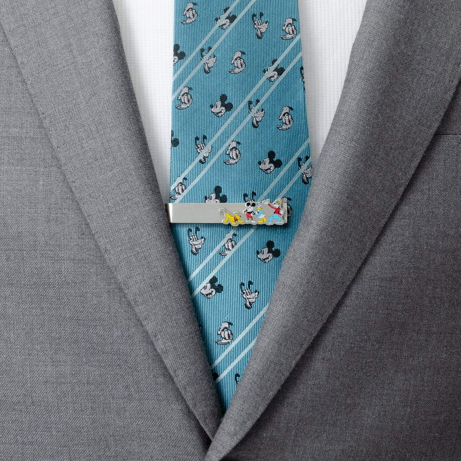 Disney Mickey and Friends Printed Silver Tie Bar - Cufflinks.com - Flyclothing LLC
