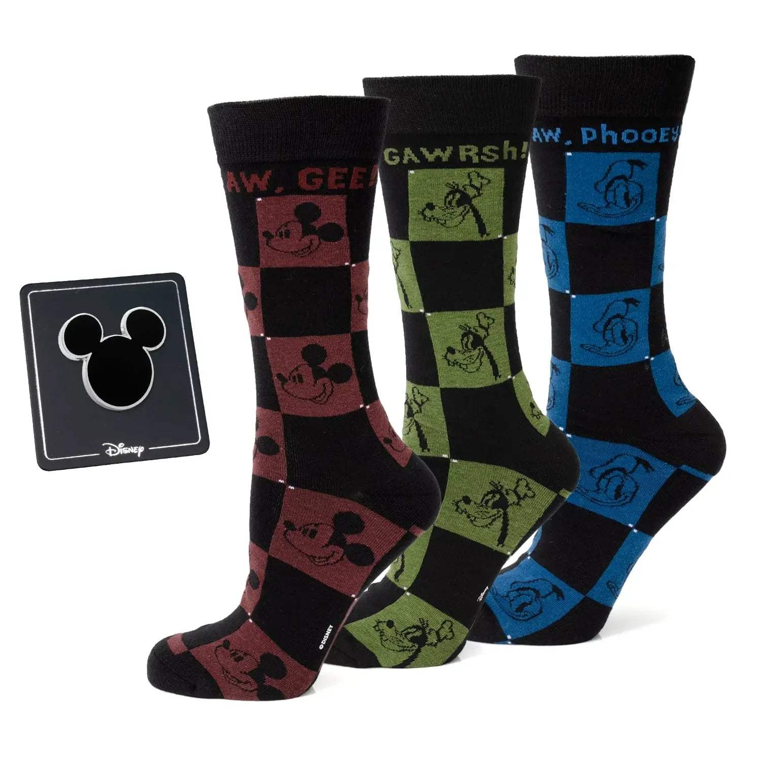 Disney Mickey and Friends Checkered Black Gift Set - Cufflinks.com - Flyclothing LLC
