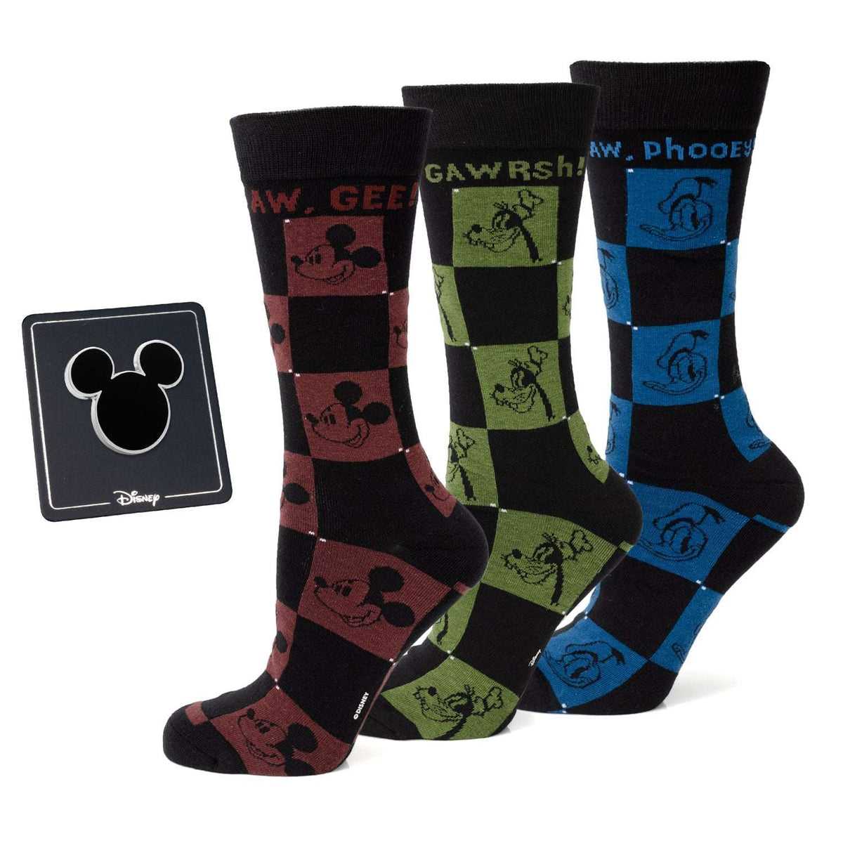 Disney Mickey and Friends Checkered Black Gift Set - Cufflinks.com - Flyclothing LLC