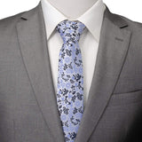 Disney Mickey Mouse Floral Silhouette Blue and White Tie - Cufflinks.com - Flyclothing LLC