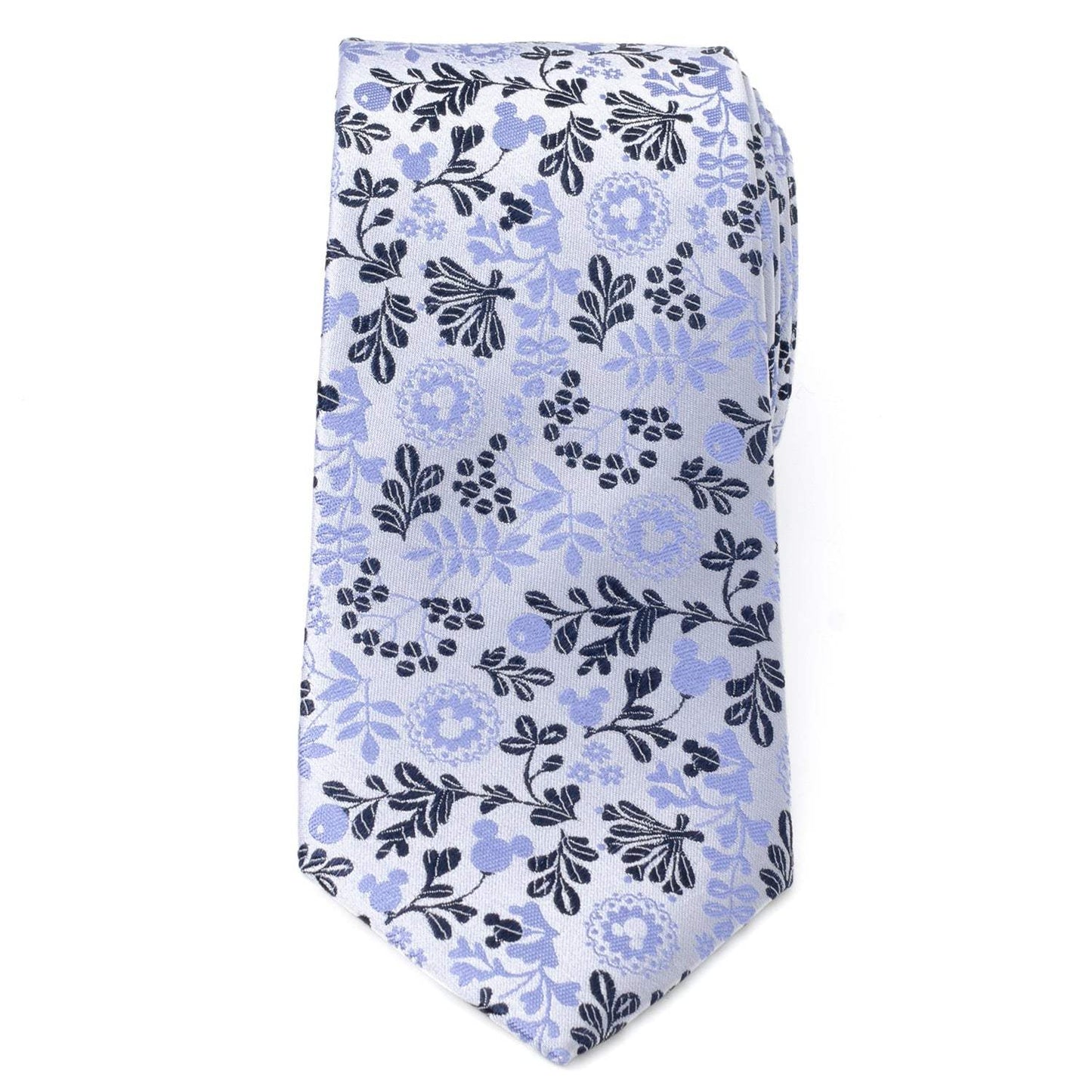Disney Mickey Mouse Floral Silhouette Blue and White Tie - Cufflinks.com - Flyclothing LLC
