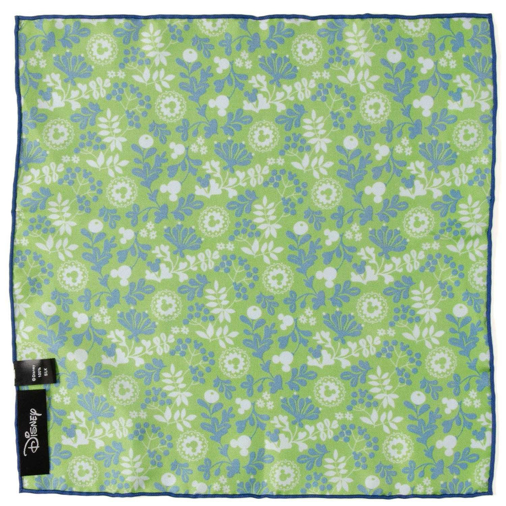 Disney Mickey Mouse Floral Green Pocket Square - Cufflinks.com - Flyclothing LLC