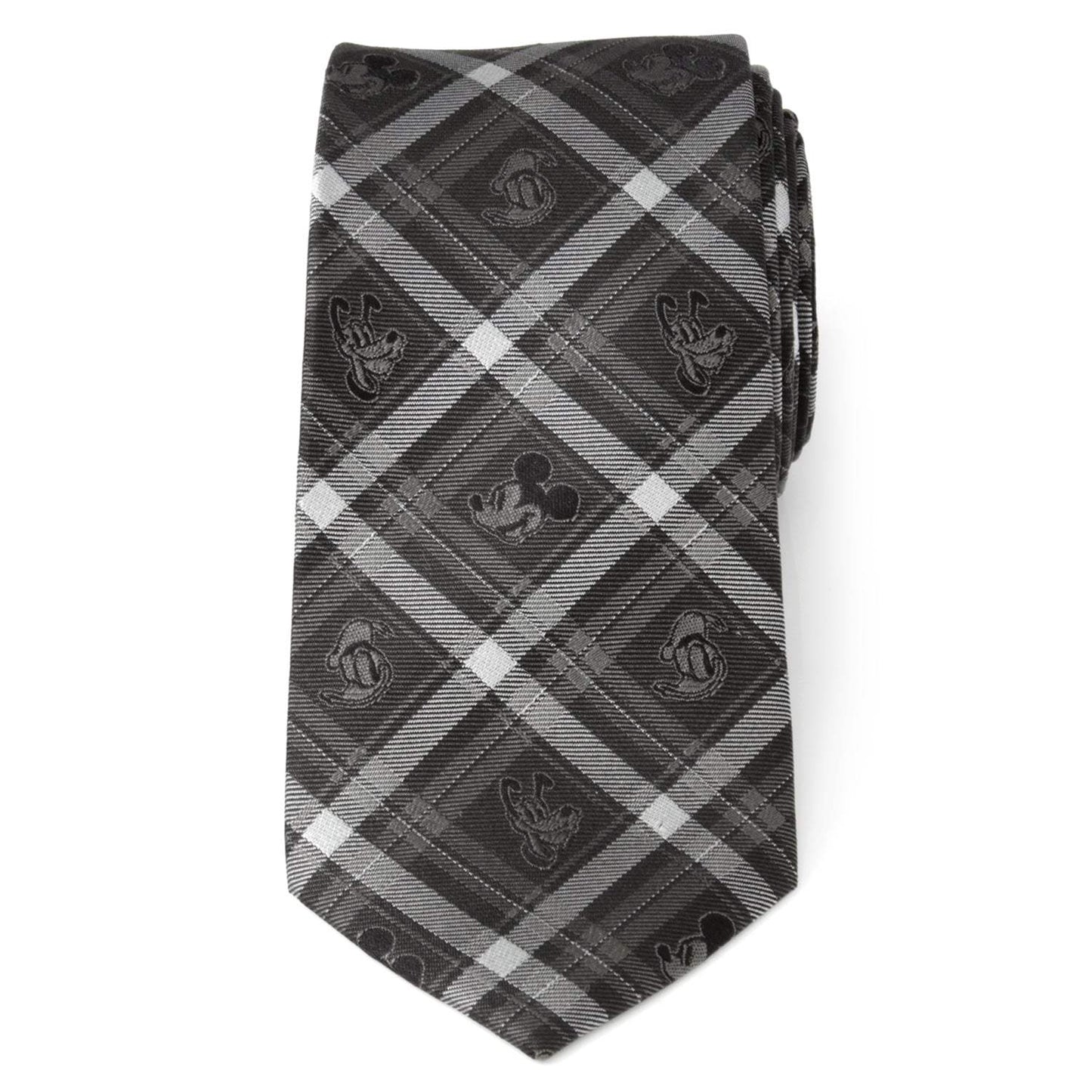 Disney Mickey and Friends Charcoal Plaid Men's Tie - Cufflinks.com - Flyclothing LLC