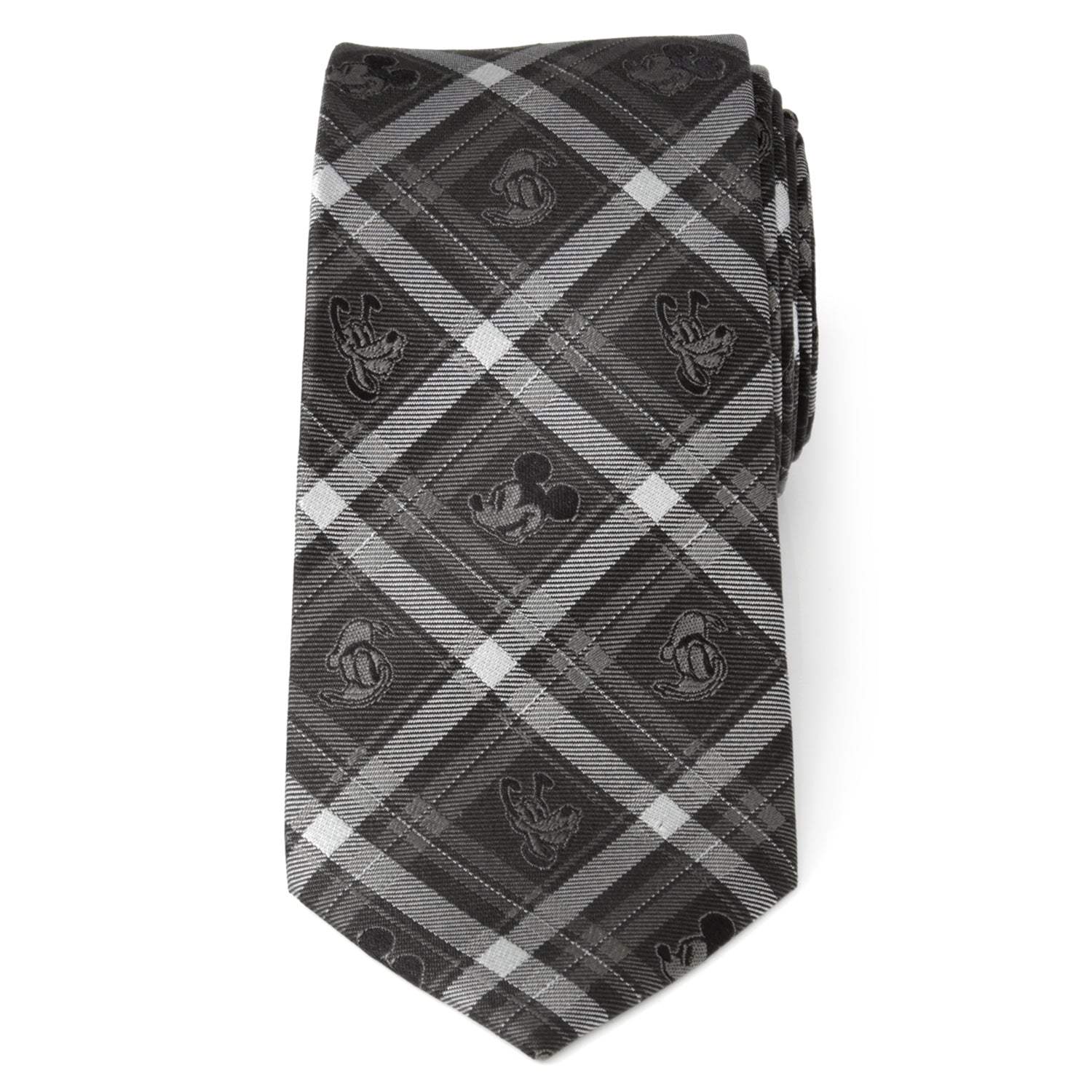 Disney Mickey and Friends Charcoal Plaid Men's Tie - Cufflinks.com - Flyclothing LLC